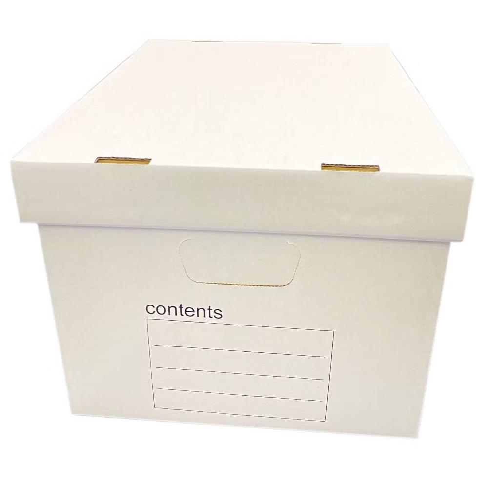 10pk Storage Filing Box Medium Duty Letter/Legal - Paperboard File Sorters, White, 16.3"x12.8"x10.5" - Image 3