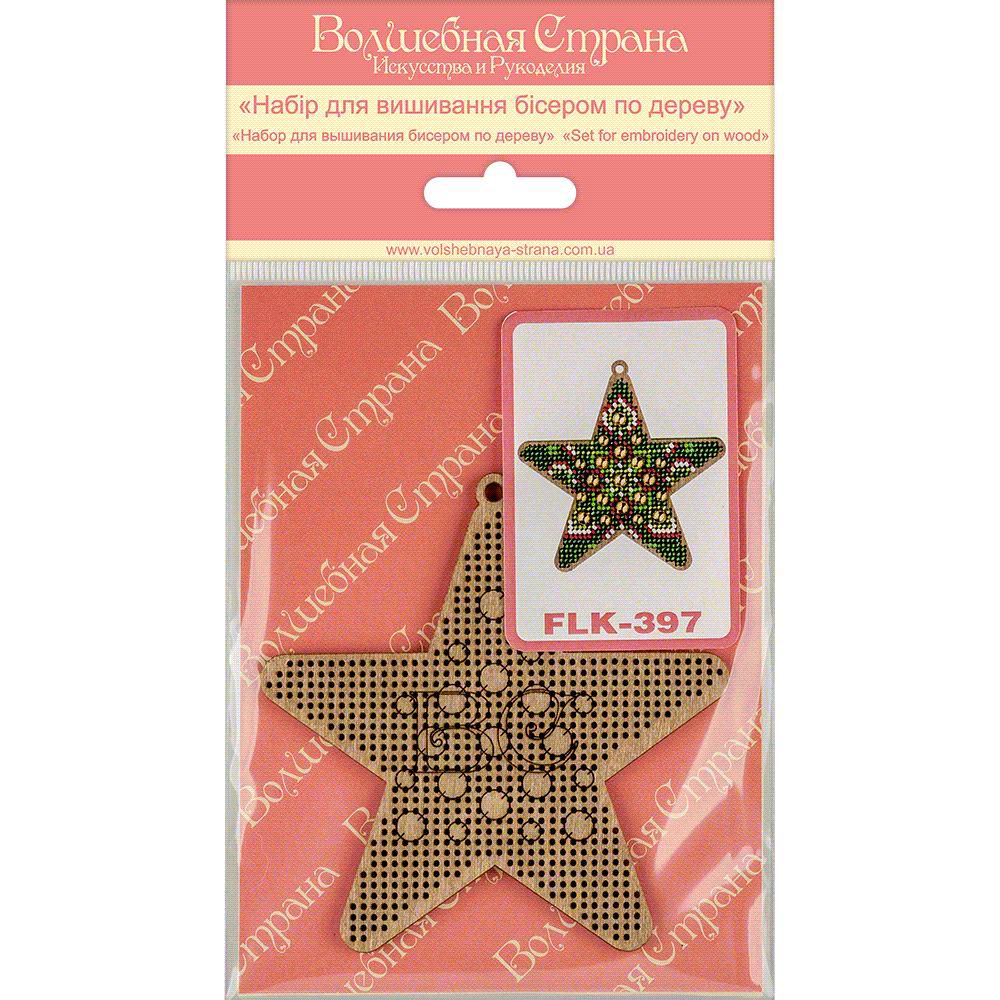 Crafts Bead embroidery kit on wood FLK-397