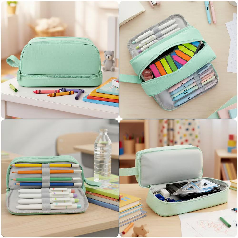 4 Compartment Large Capacity Pencil Case, Pencil Pouch for Stationery Tools - Image 5