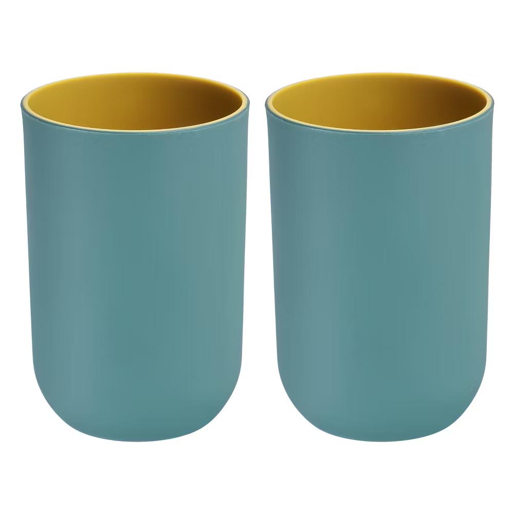 Reusable Plastic Practical Gift Toothbrush Cups 2.6 2.6 4.1 Inch 2 Pcs - Image 4