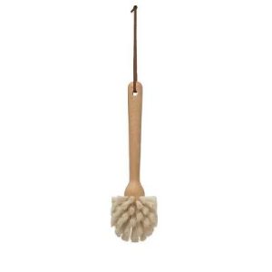 Storied Home Beech wood Dish Brush with Leather Strap