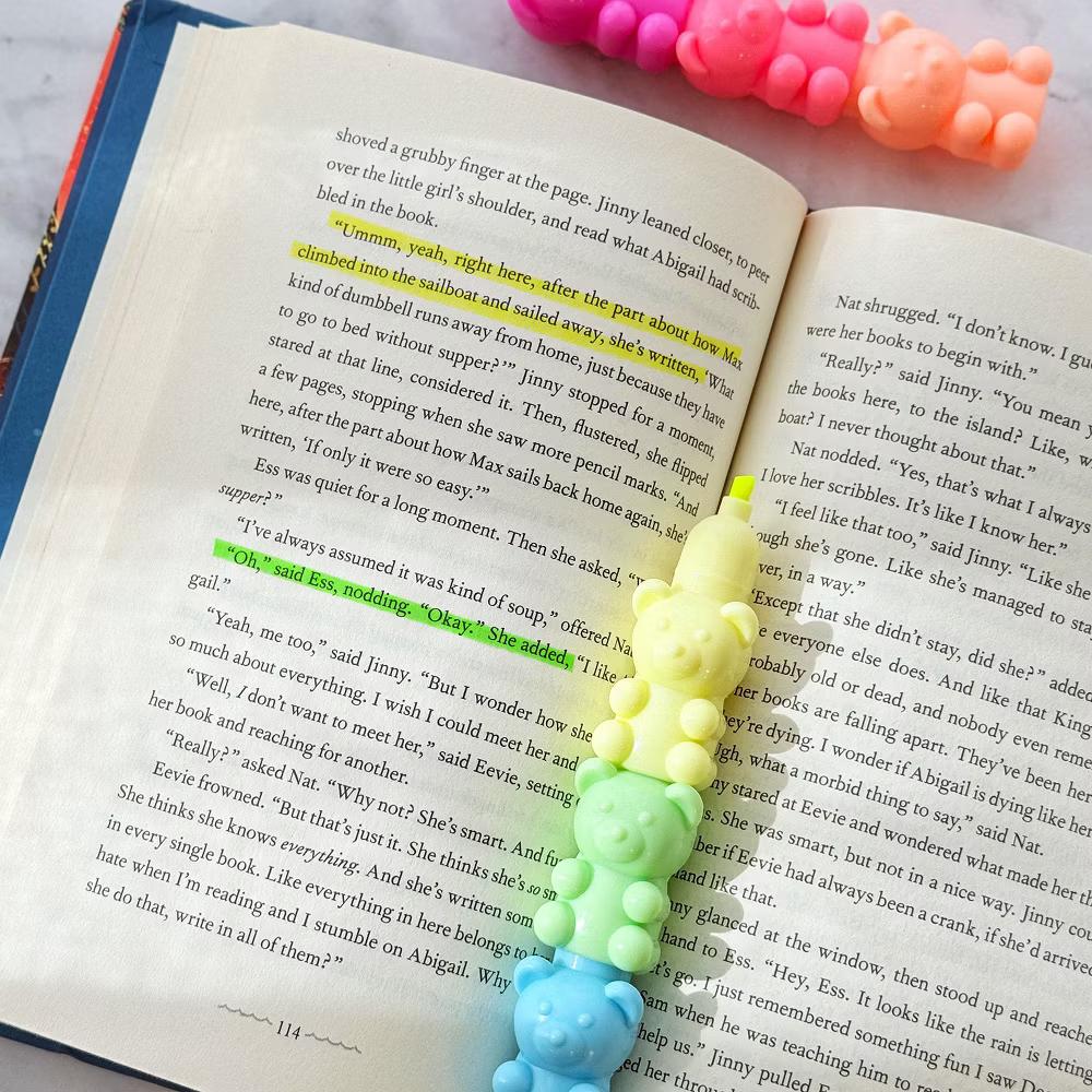 Mini Stackable Highlighters, Cute Multi-color Markers, Teddy Bears - Image 2