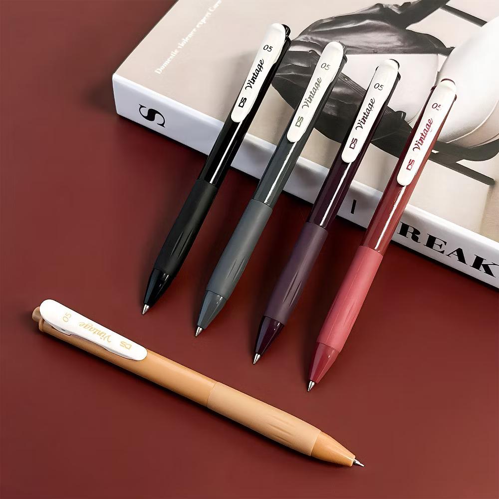 Multi-Color Retractable Gel Pen Set (5 pack), 0.5mm Fine Point, for Writing, Journaling, Drawing, Home and Office, Neo-Classic - Image 2