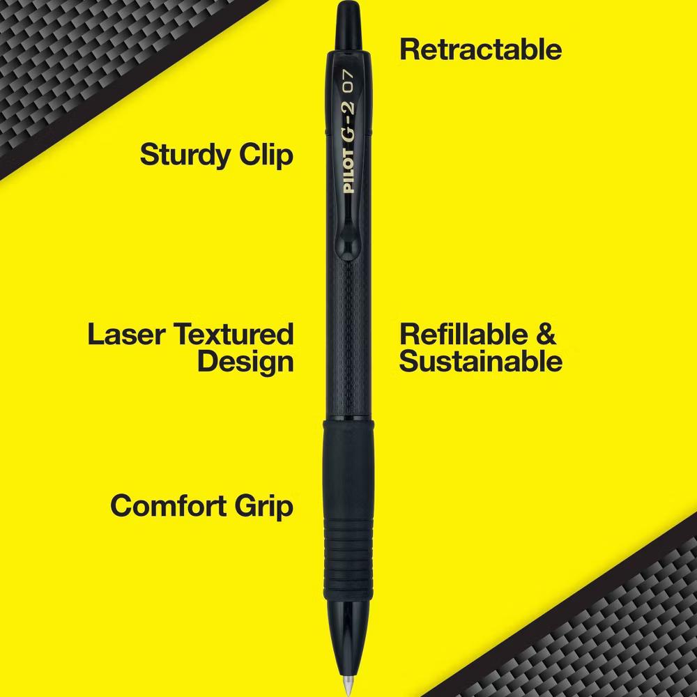 5pk G2 Edge Gel Pens Fine Point 0.7mm Black Ink - Image 2