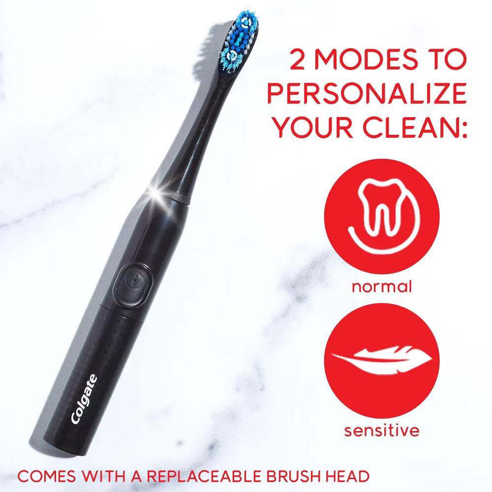 Optic White Pro Series Sonic Battery Powered Toothbrush - Black