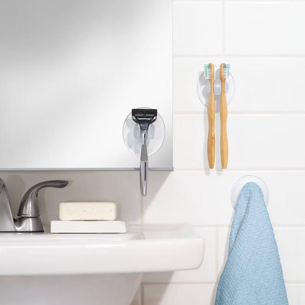 3pc Suction Bath Set: Microfiber, Machine Washable, Non-Slip Backing - Image 4