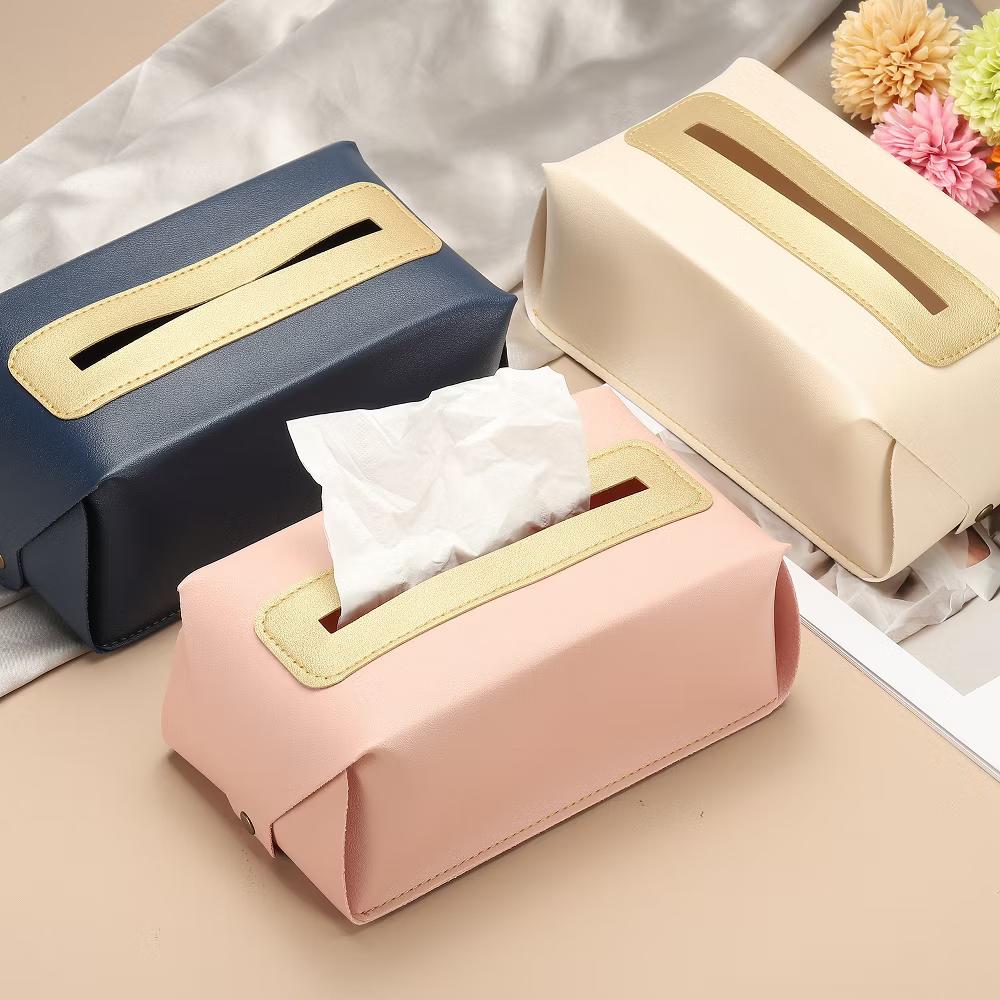 PU Leather Home Car Office Decorative Tissue Box Cover - Image 3
