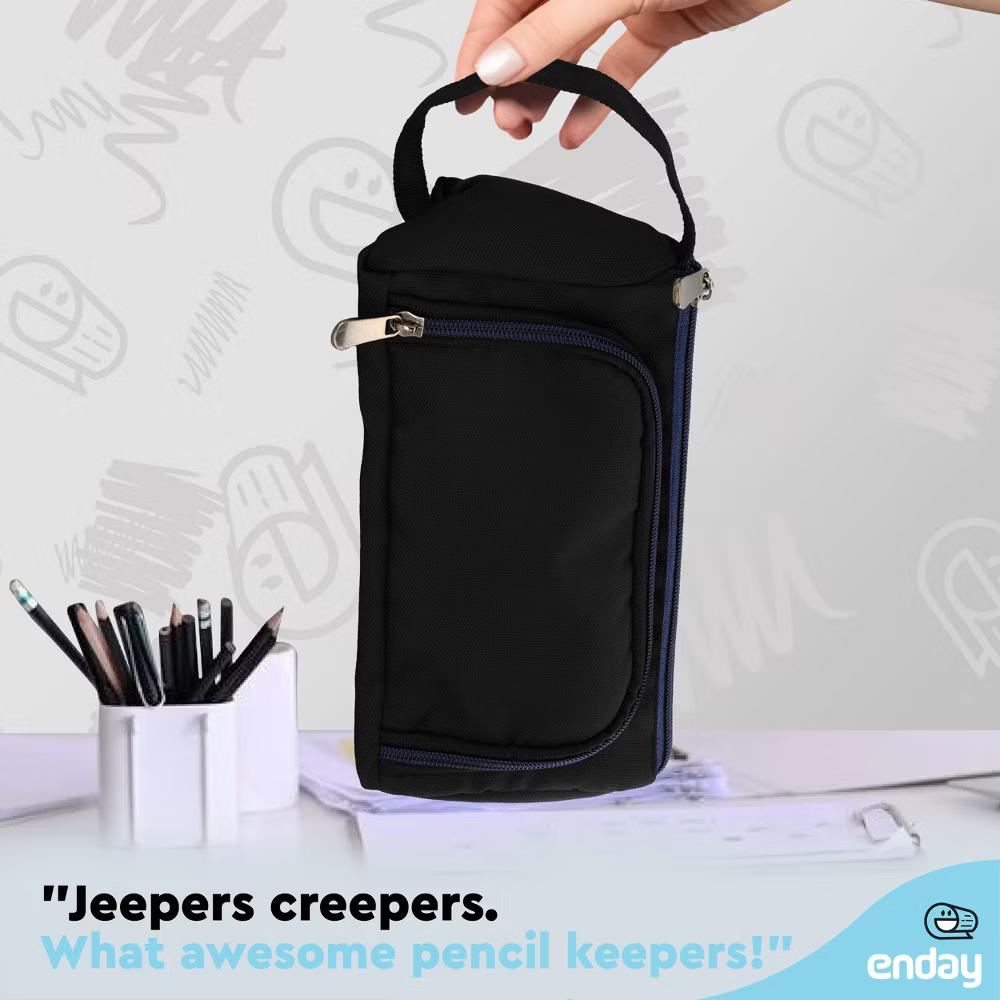 Large Capacity Pencil Case, 3-Compartment Zipper Pencil Pouch, Cute Pencil Case Organizer - Image 4
