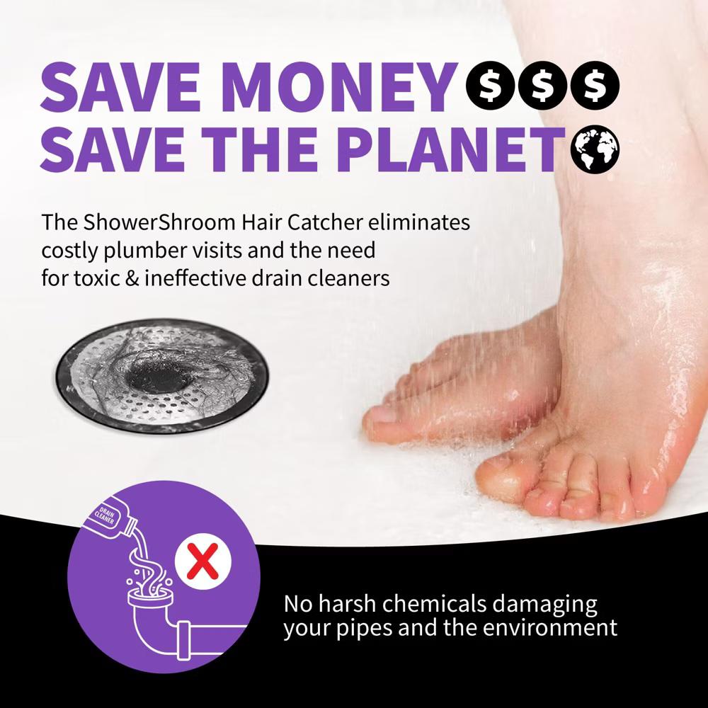 ShowerShroom (Ultra Edition) Strainer That Prevents Clogged Shower Stall Drains from TubShroom - Image 4