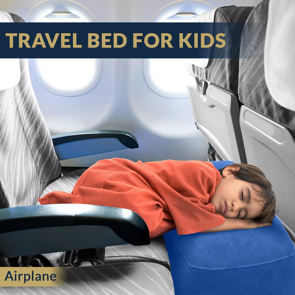 Inflatable Airplane Foot Rest with Pump & Carry Bag, 3-Height Travel Footrest for Kids, Toddlers, Office, Car & Train - Image 15