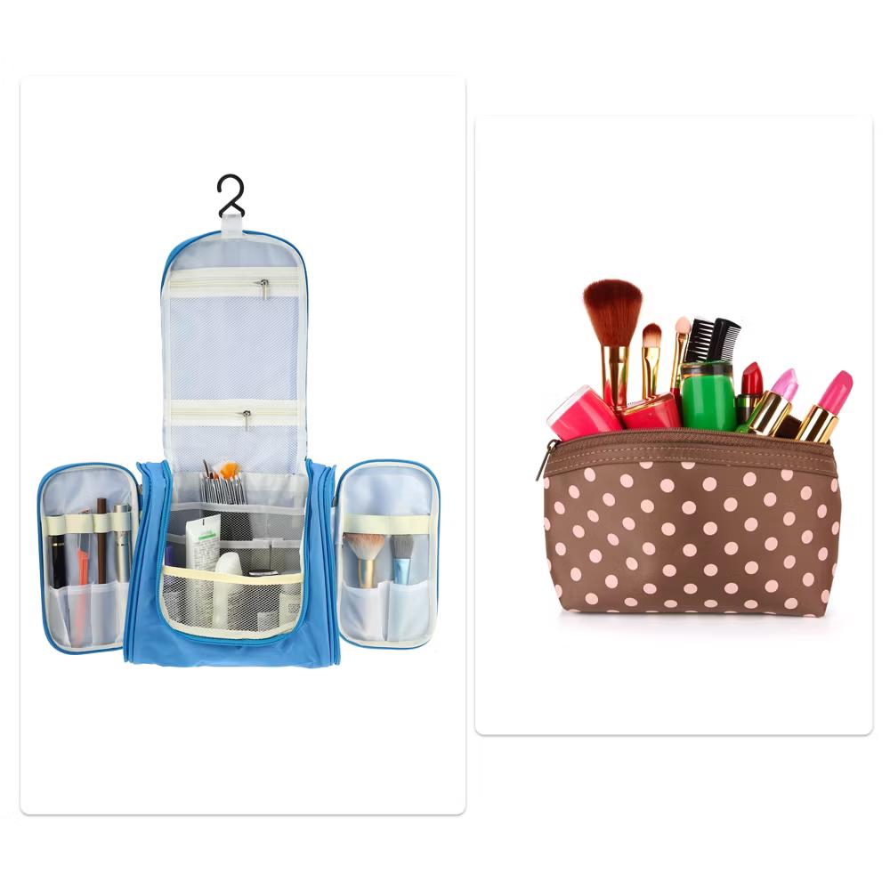Travel Makeup Bag Travel Toiletry Organizer Makeup Brush Holder Waterproof Oxford Cloth 1 Pc - Image 16