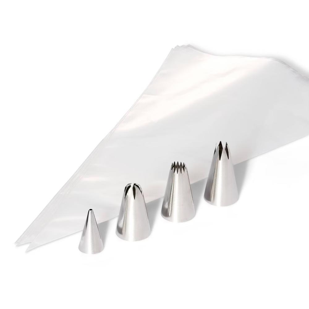 Cupcake Decorating Set - Includes 4 Icing Tips, 12 Pieces, Disposable Bags - Image 3