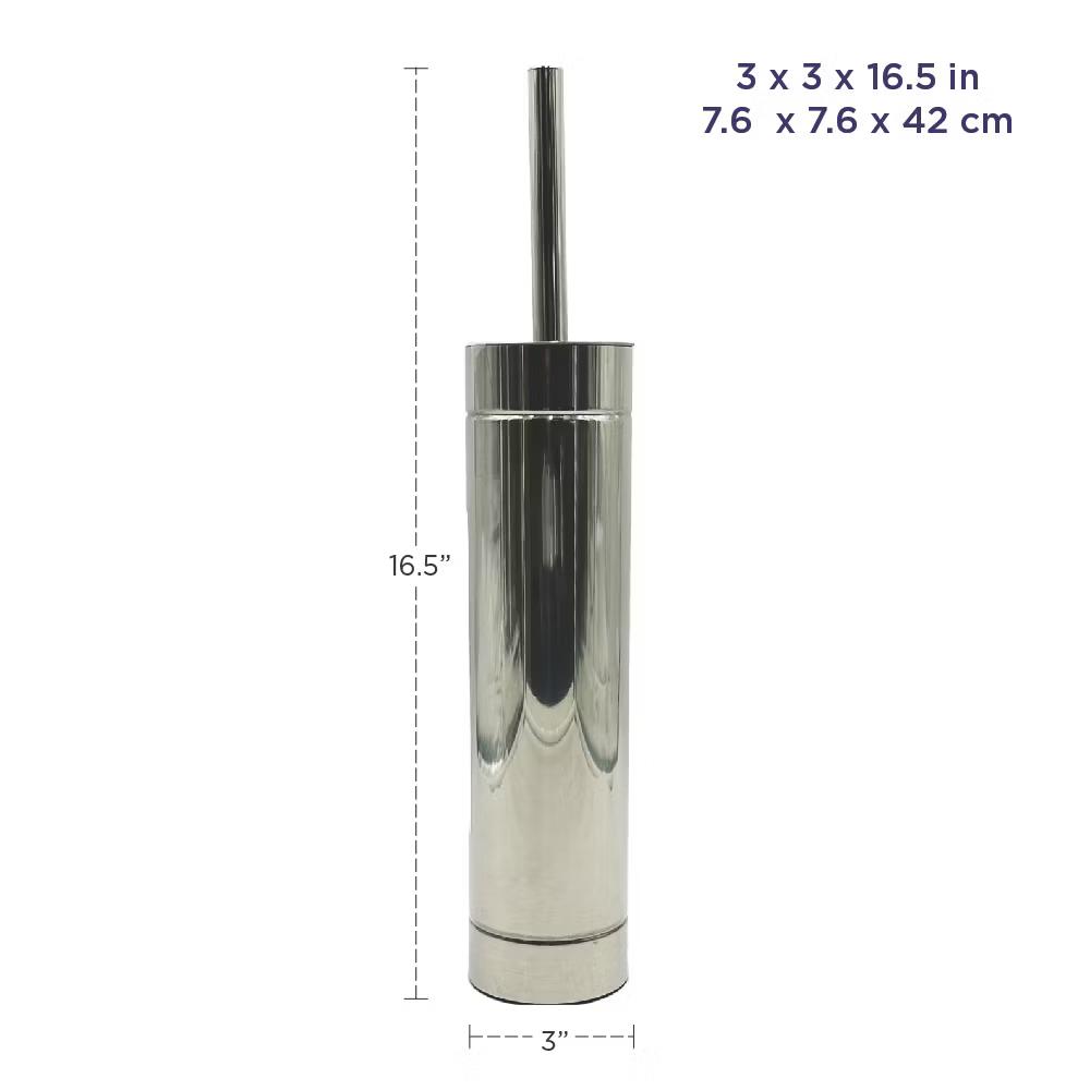 Cameo Toilet Bowl Cleaning Brush and Holder with Lid, Slim Design, 304 Stainless-Steel, Fingerprint-Proof, Rust Resistant, Heavy-Weight Base - Image 2