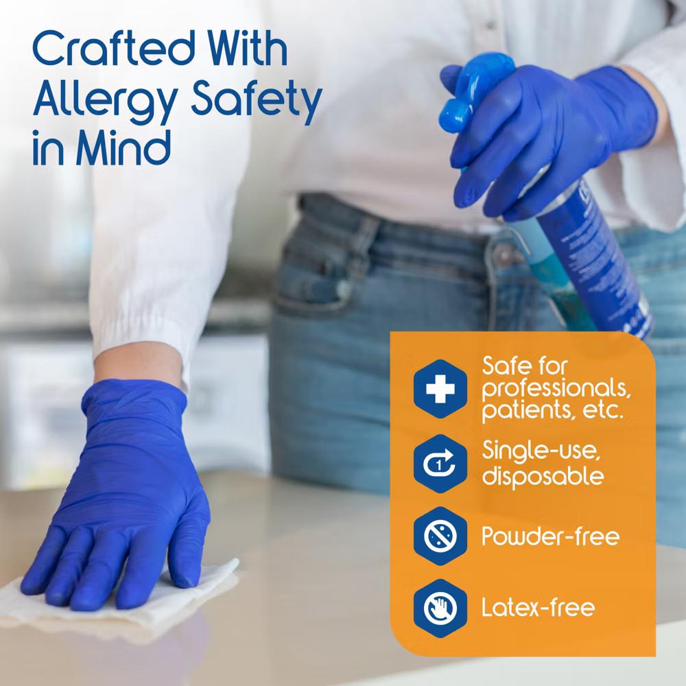 Inspire Nitrile Gloves | THE ORIGINAL Quality Stretch Nitrile Exam Cobalt Blue | Disposable Safety Gloves | 4.5 Gloves - Image 2