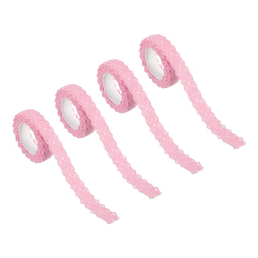 Cotton Self-Adhesive DIY Craft Decorative Lace Ribbon Tapes 0.7" 2 Yards 4 Pcs - Image 15