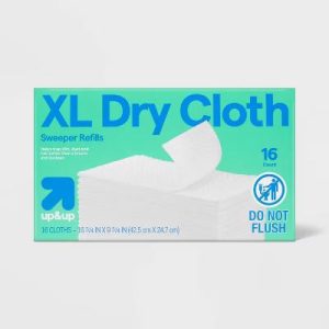 Floor Sweeper Dry Cloths Refills - XL - 16ct - Cotton, Multi-Surface, Cleaning Tools and Accessories