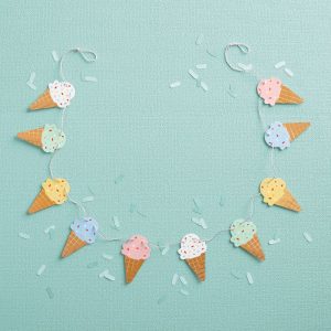 Ice Cream Garland with Gold Metallic