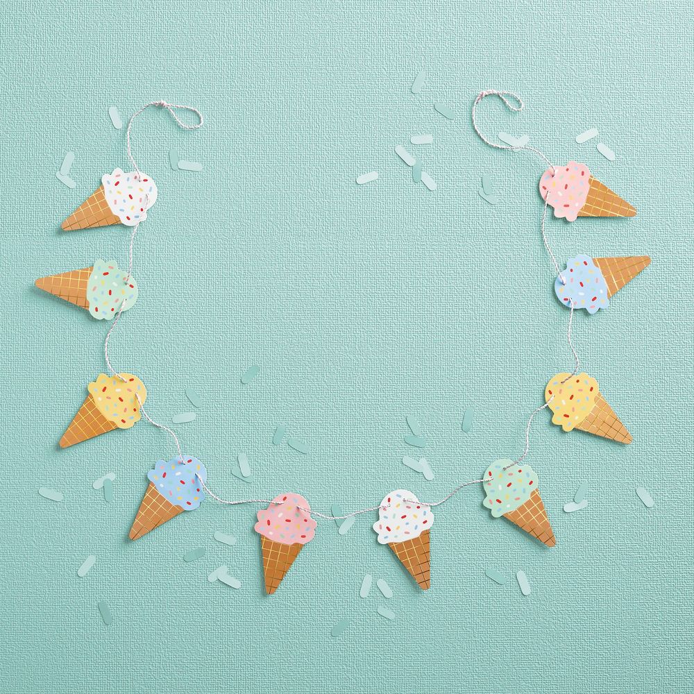 Ice Cream Garland with Gold Metallic
