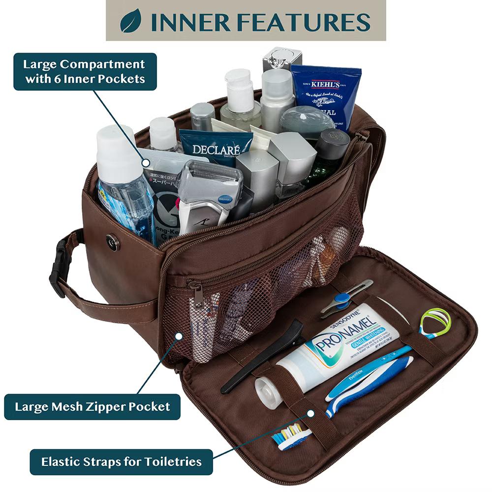 Toiletry Bag for Men, Travel Essentials Shaving Dopp Kit, Water Resistant Cosmetic Makeup Organizer Case - Image 20