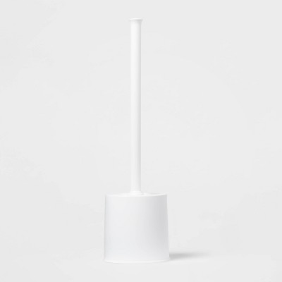 Toilet Brush White - Plastic Scrubber, Recyclable Holder, 16.25" Height - Image 4