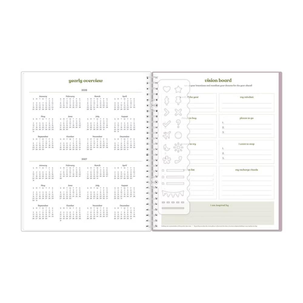Day Designer 8"x10" 2026-2027 Weekly/Monthly Lila Planner Sweet Daisy Lilac Smooth Frosted Wirebound - Image 10