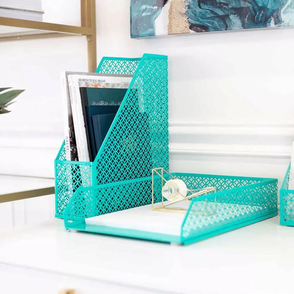 Blu Monaco Desk Organizer Set - 6-Piece Desk Accessories for Mail, Sticky Notes, Pens, Magazines & Documents - Image 10