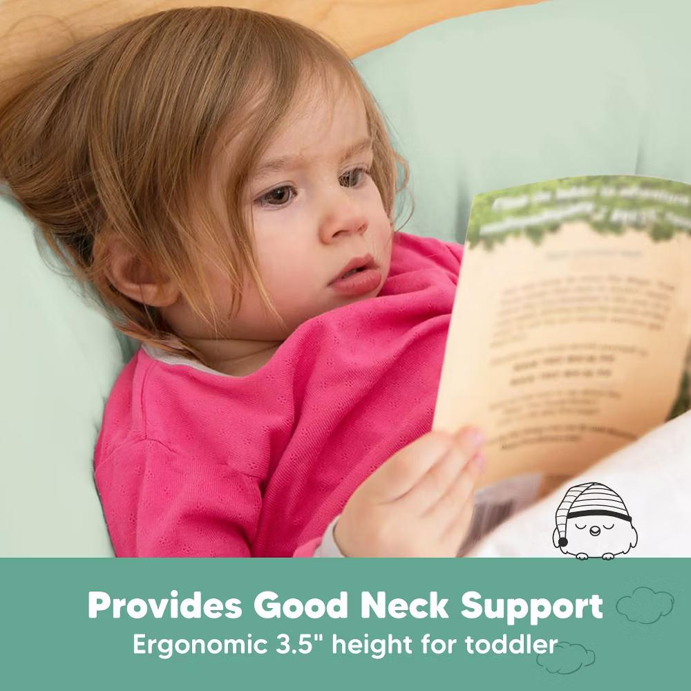 Jumbo Toddler Pillow with Pillowcase, 14X20 Soft Organic Toddler Pillows for Sleeping, Kids Travel Pillow - Image 50