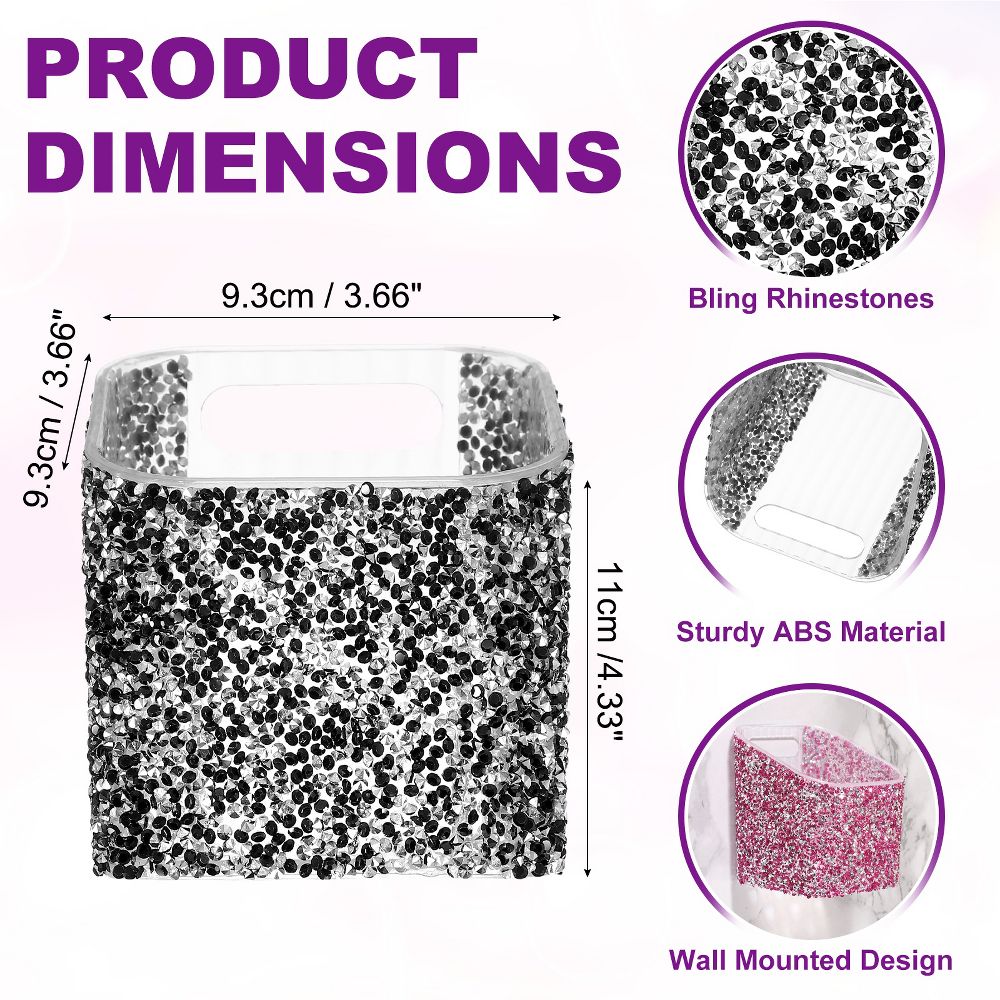 Rhinestone ABS Home Pencil Nail Art Tool Makeup Brush Holder - Image 8