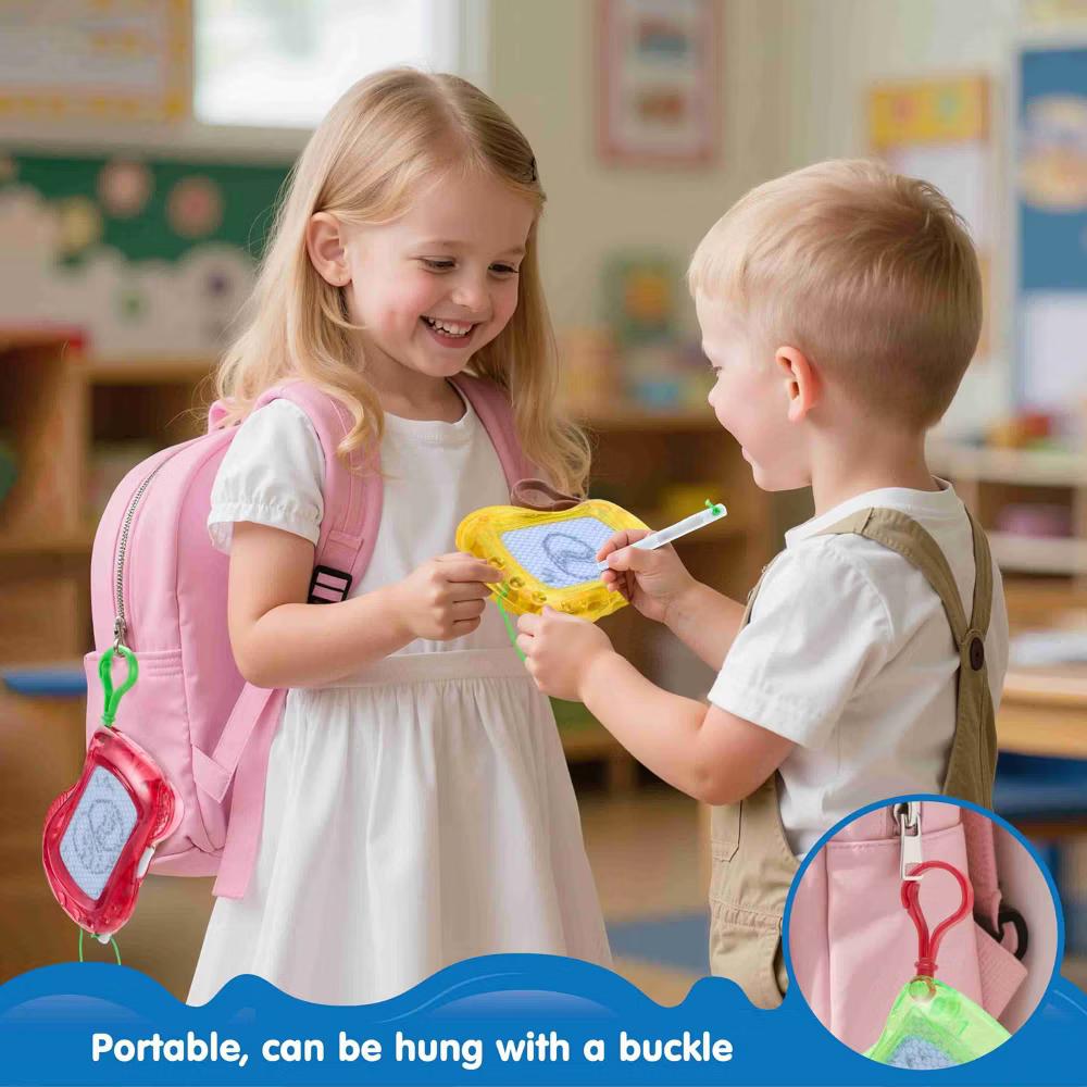 12 Pcs Mini Magnetic Drawing Board, 6 Erasable Keychain Drawing Board, Writing Pad Boys and Girls Classroom Prize, Birthday Goodie Bag Stuffers - Image 2
