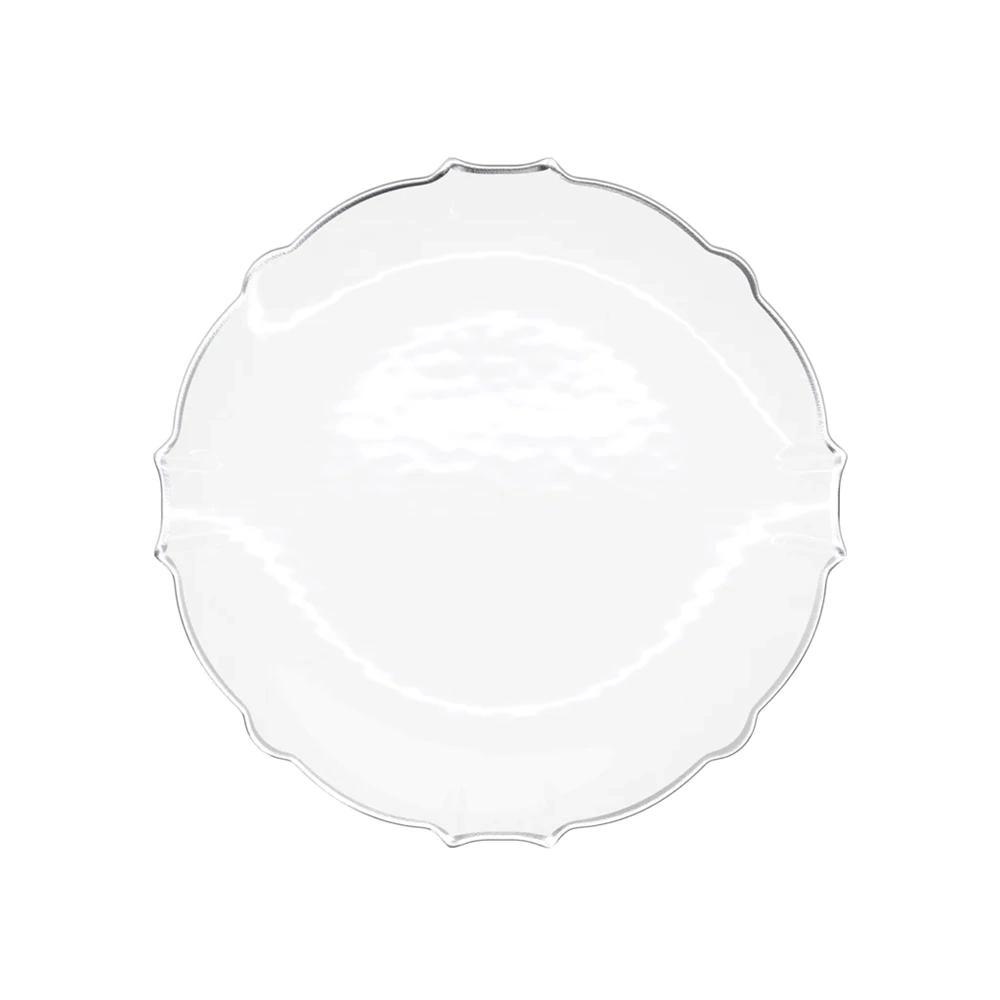Trendables 40 Pieces Plastic Disposable Wedding Plates Set - 20 7.5" & 20 10" Thin & DelicateTinted Petals Plates with Rim - Image 10