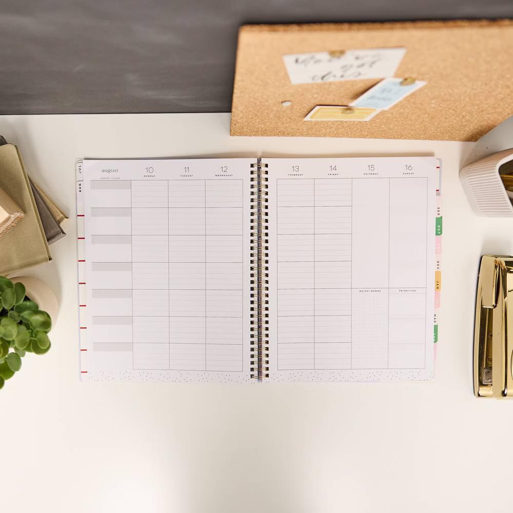Happy Brands 2026-2027 9.375"x11.875" Organized Colorblock Pop Big 12 Months Twin Loop Dated Teacher Planner - Image 4