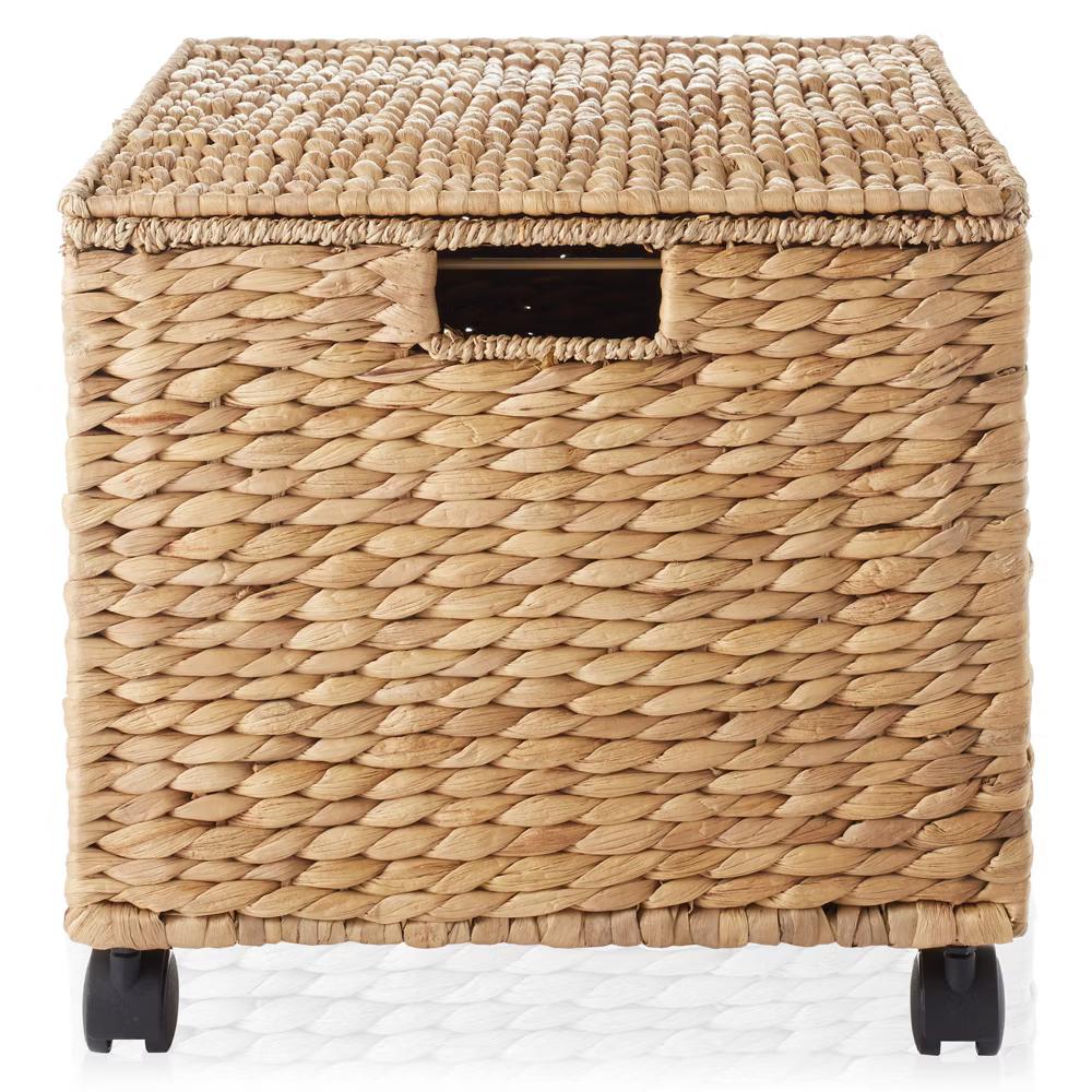 Casafield Rolling Filing Cabinet - Water Hyacinth Hanging File Folder Organizer on Wheels, Home Office Storage - Image 18