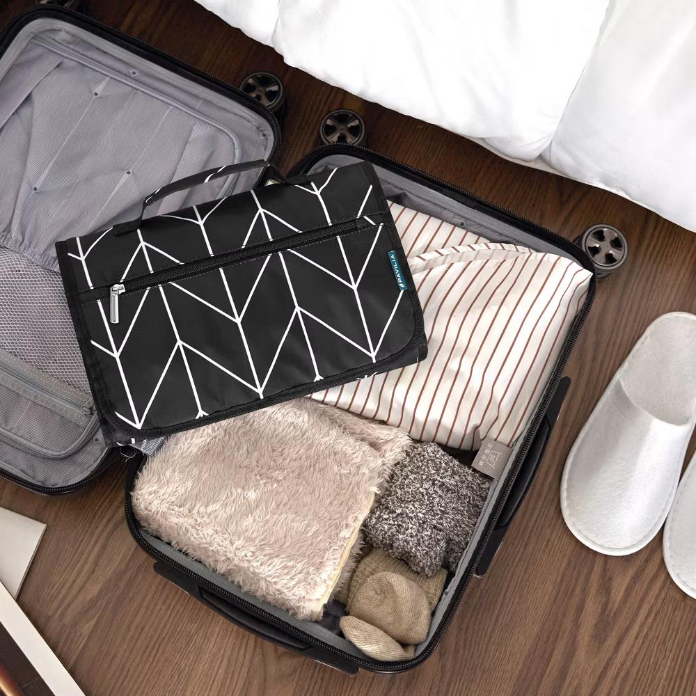 Hanging Toiletry Bag Women Men, Travel Kit Foldable Waterproof Organizer, Roll up Cosmetics Makeup Essentials Jewelry Case - Image 13