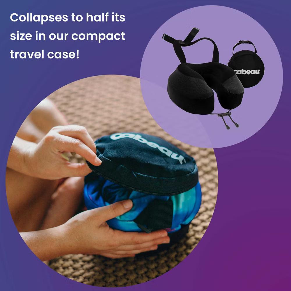Cabeau Evolution S3 Memory Foam Travel Neck Pillow with Seat Strap, One Size - Image 2