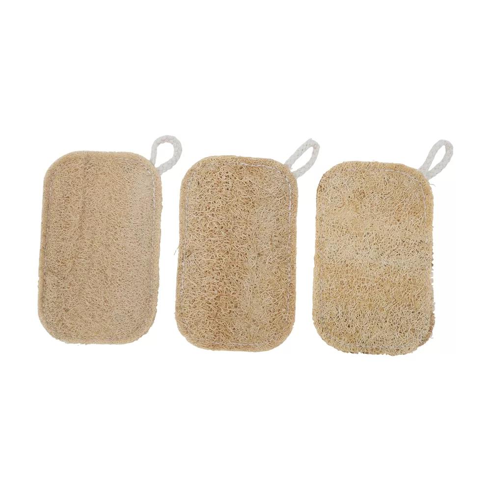 Double Layer Loofah Dish Sponge with Hanging Loop 3 Pcs - Image 10