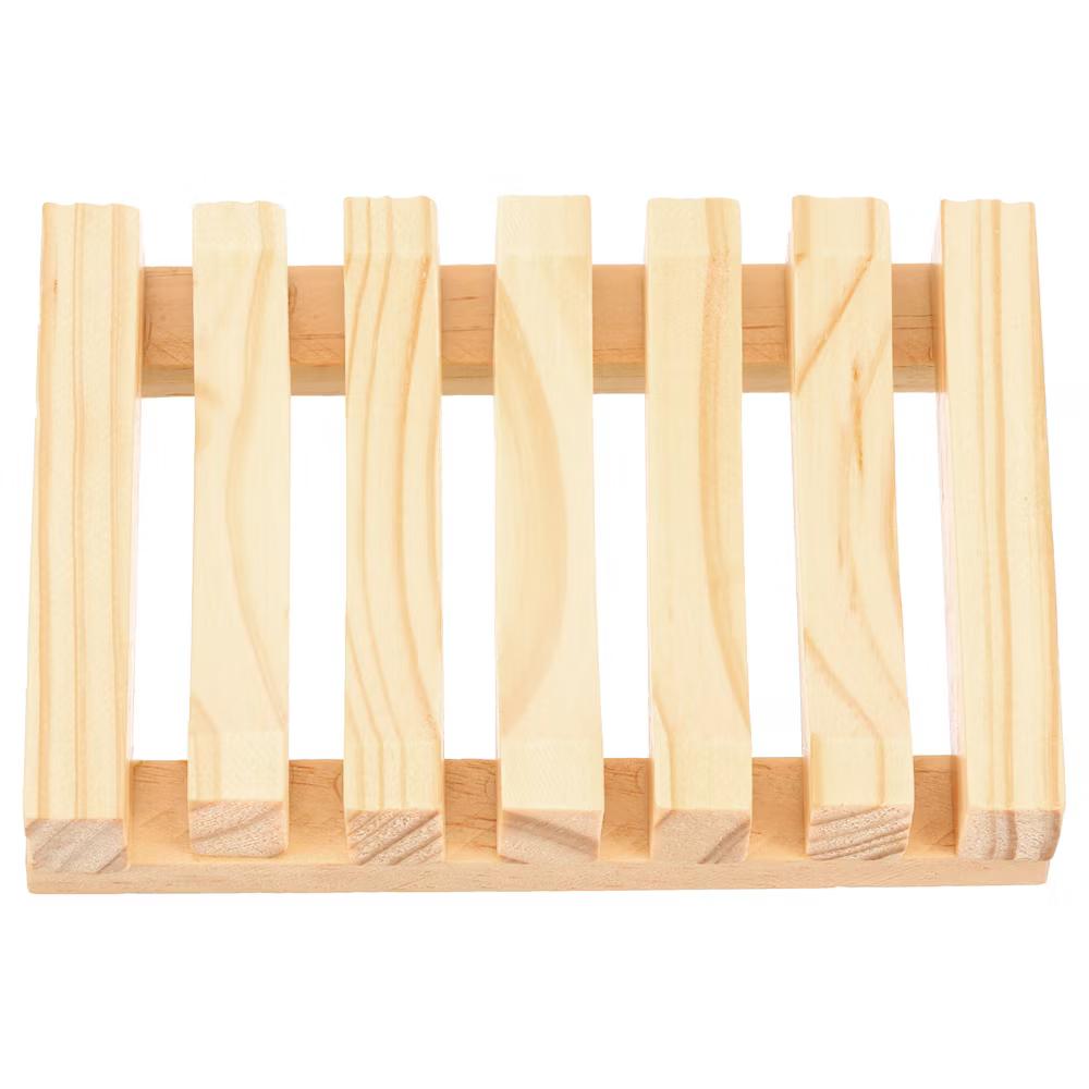 Wooden Natural Self Draining Bathroom Kitchen Sink Soap Dish - Image 12