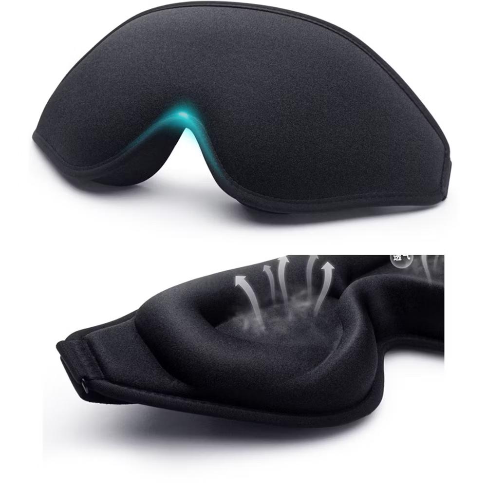 3D Contoured Sleep Eye Mask with Memory Foam Padding Adjustable Strap and Full Light Blocking Design - Image 6
