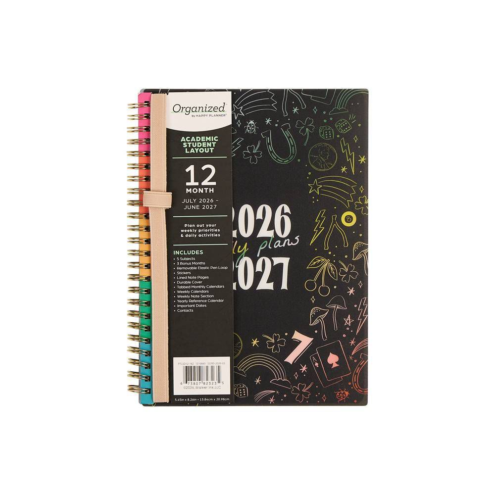 Happy Brands 6.3"x8.5" 2026-2027 Organized Lucky Day Small 12 Months Twin Loop Dated Student Planner - Image 5