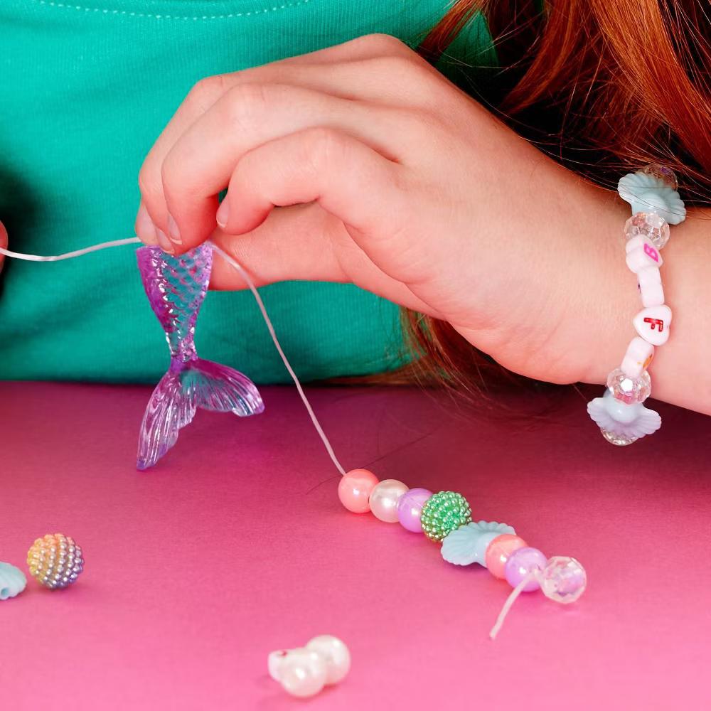Creativity for Kids Mermaid Bead Jewelry Jar: Craft Kit with Beads & Cord for Ages 6 - Image 3
