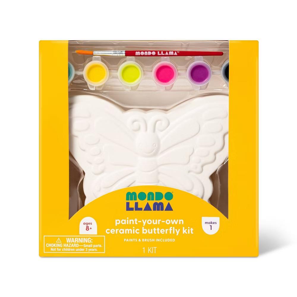 Paint-Your-Own Ceramic Butterfly Craft Kit - DIY Art Kit with Paint & Brush, Ages 8 - Image 2