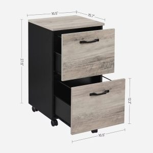 2-Drawer File Cabinet, Filing Cabinet for Home Office, Small Rolling File Cabinet, Printer Stand, Hanging File Folders, Modern Style