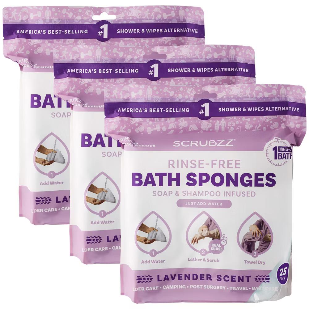 Scrubzz No Rinse Bath Wipes for Adults Bathing, Adult Rinse Free Bath Sponges - Disposable - Image 29
