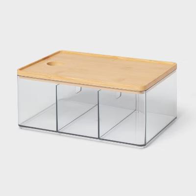 Cosmetic Storage Container with Bamboo Lid - Image 4