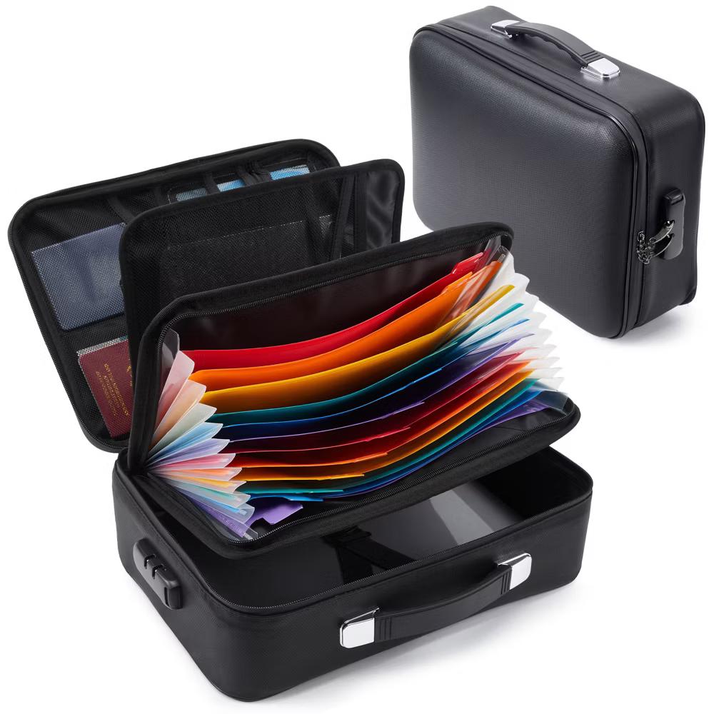 Fireproof & Waterproof Document File Box with Lock – 8-Layer Heat-Resistant Storage Organizer for Documents, Passports, Certificates, Cash, Laptop - Image 6
