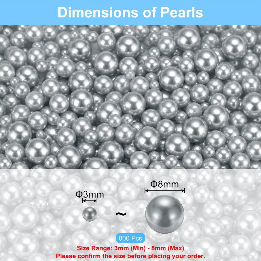 No Hole ABS Round Faux Pearl for Vase Fillers DIY Home Decoration 800 Pcs - Image 74