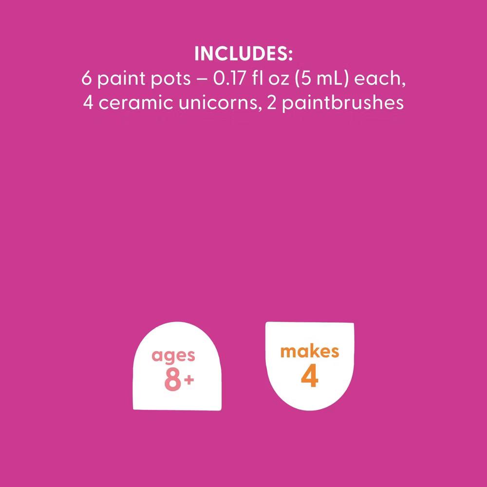4ct Ceramic Unicorn Painting Craft Kit - Image 5