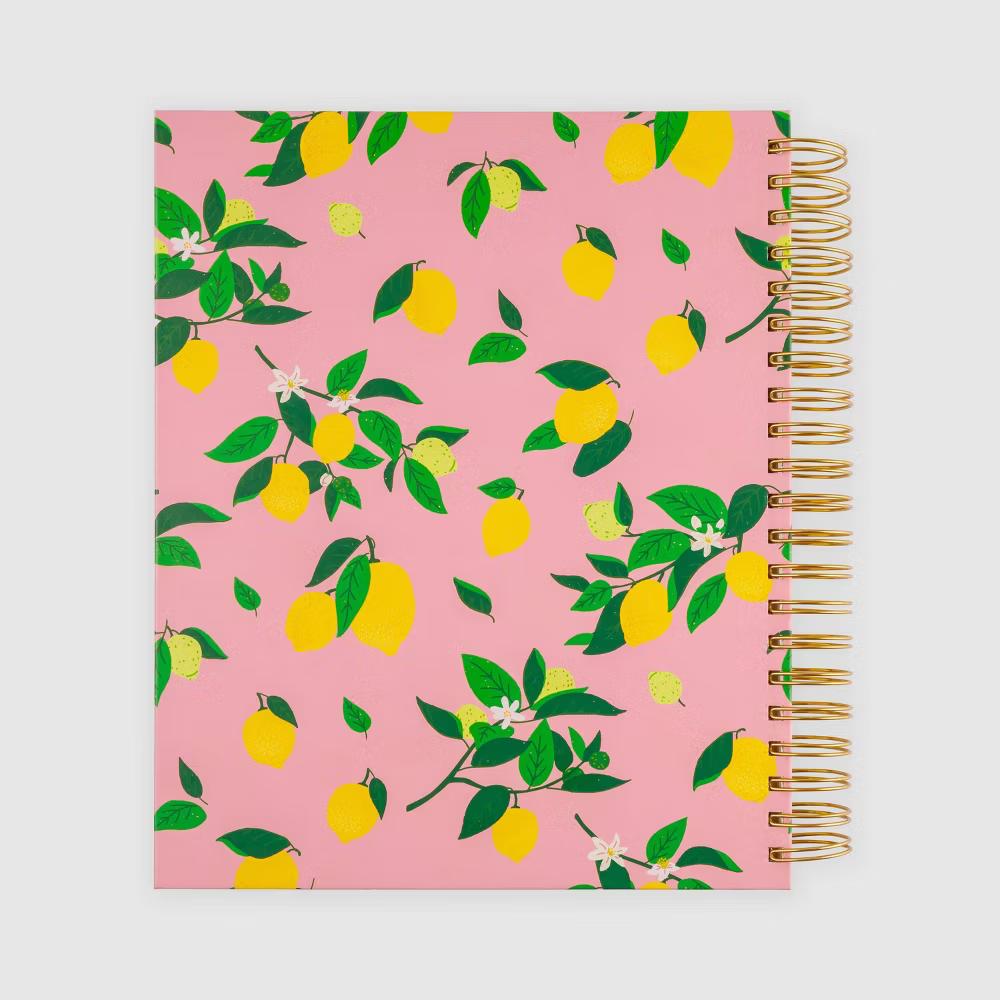 Pulsar Eco Products 9"x11" 2026-2027 Planner Large Hardcover Spiral Pink Lemons 15 months - Image 3