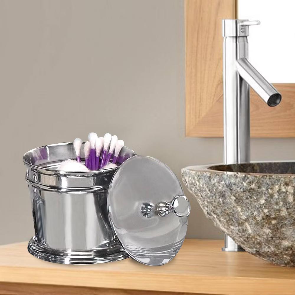 Timeless Stainless Steel Bathroom Vanity Countertop Storage Organizer Canister Jar - Image 4