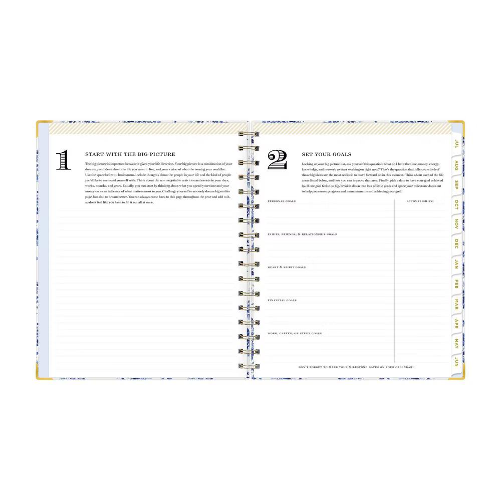 Day Designer 7"x9" 2026-2027 Planner Fleurie Blue Matte Laminated Weekly/Monthly Safety Wirebound - Image 12