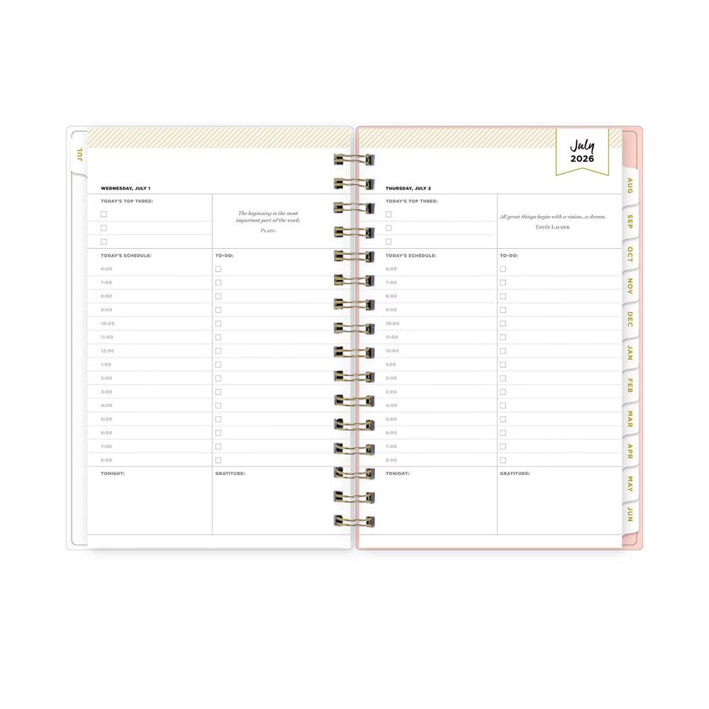 Day Designer 5"x8" 2026-2027 Planner Fiona Rose Blush Frosted Daily/Monthly Safety Wirebound - Image 9